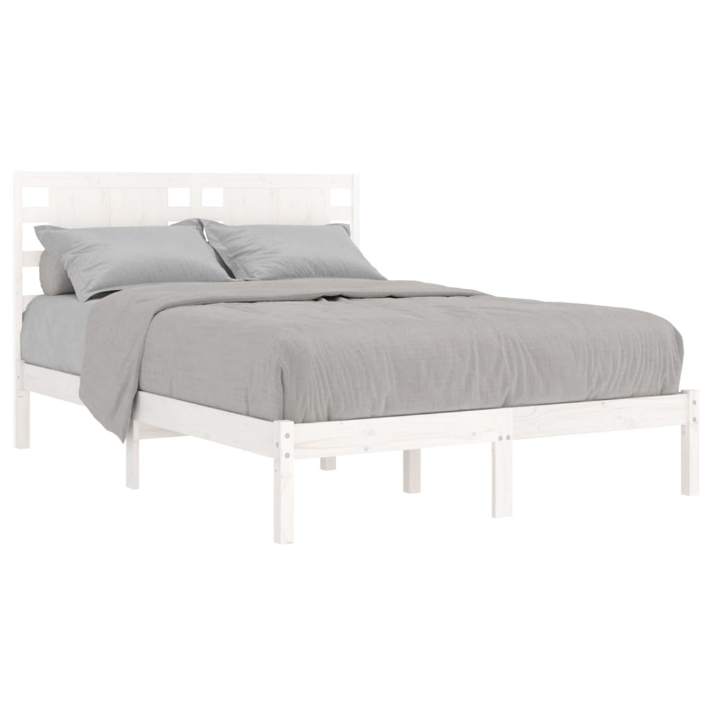 Bed Frame without Mattress White 120x190 cm Small Double Solid Wood