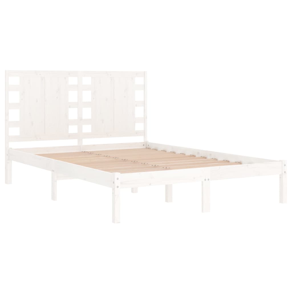 Bed Frame without Mattress White 120x190 cm Small Double Solid Wood