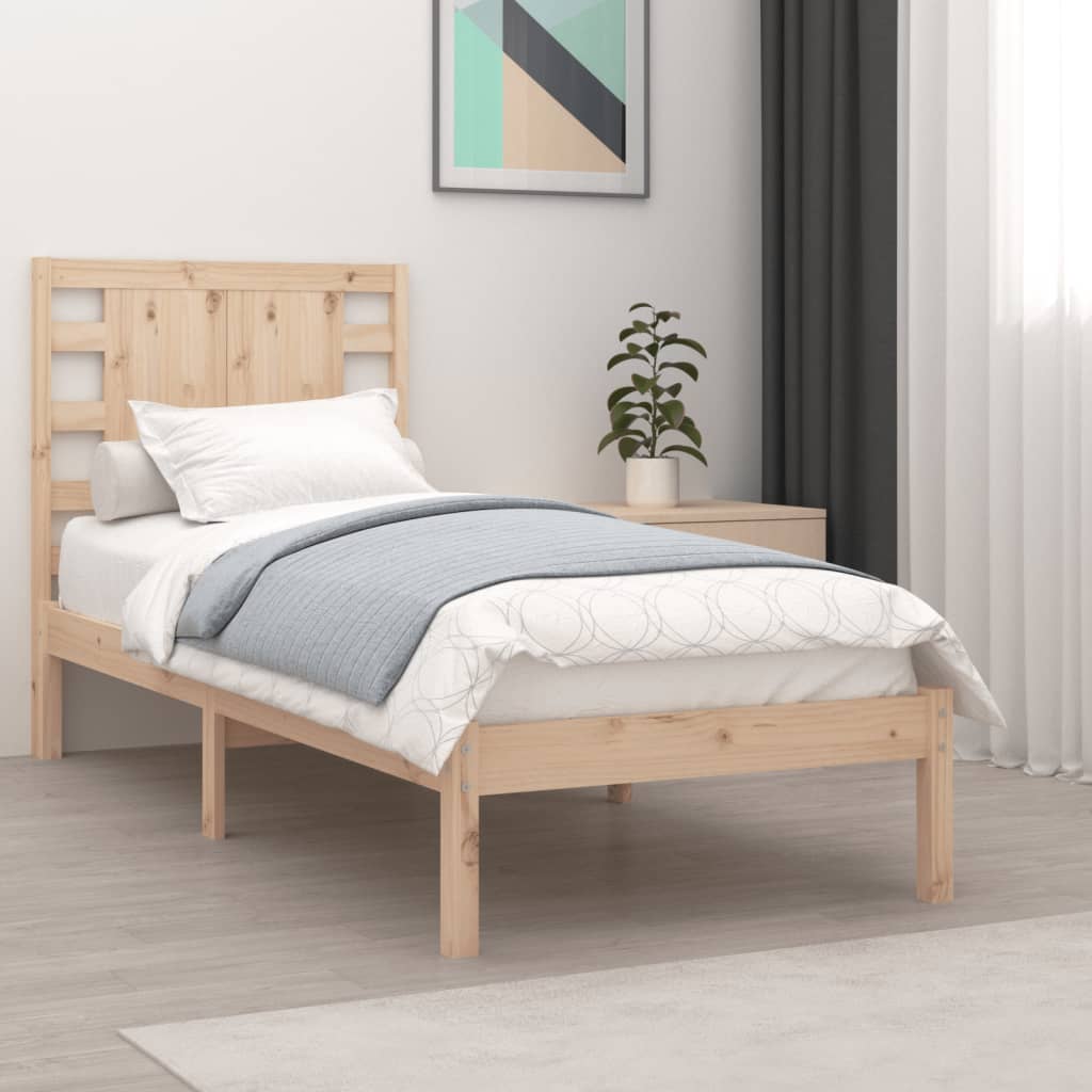 Bed Frame without Mattress 90x200 cm Solid Wood Pine