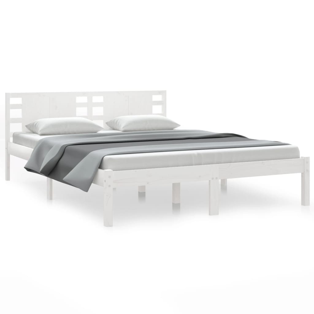 Bed Frame without Mattress White 120x200 cm Solid Wood Pine