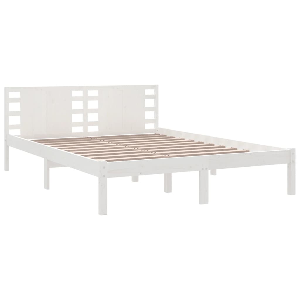 Bed Frame without Mattress White 120x200 cm Solid Wood Pine