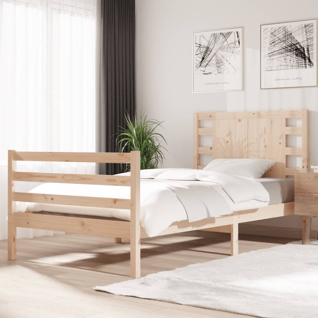 Bed Frame without Mattress 90x190 cm Single Solid Wood Pine