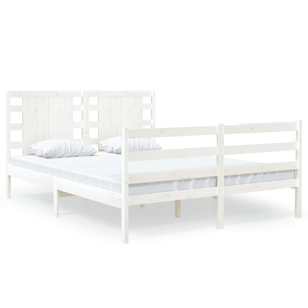 Bed Frame without Mattress White 120x190 cm Small Double Solid Wood Pine