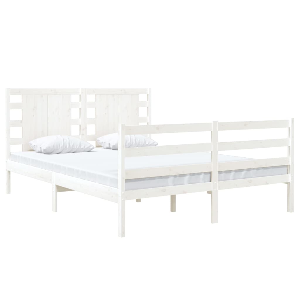 Bed Frame without Mattress White 120x190 cm Small Double Solid Wood Pine