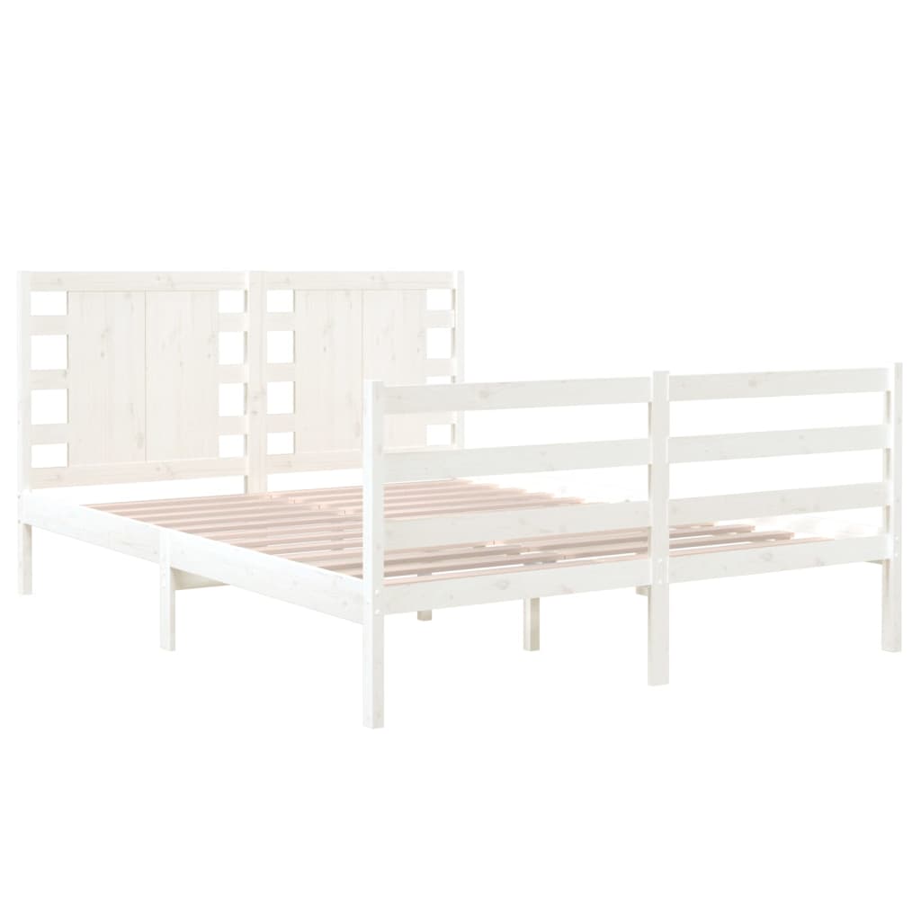 Bed Frame without Mattress White 120x190 cm Small Double Solid Wood Pine