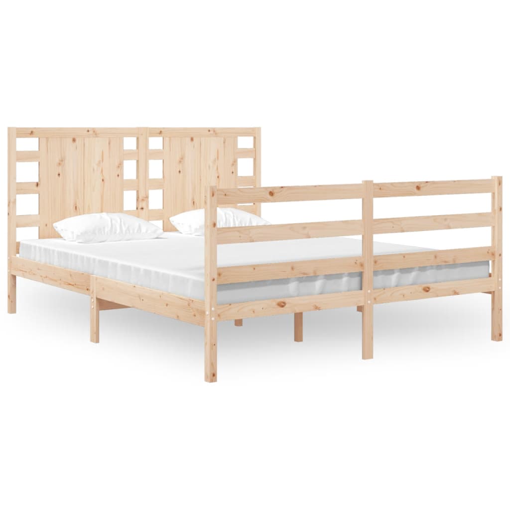 Bed Frame without Mattress 135x190 cm Double Solid Wood Pine