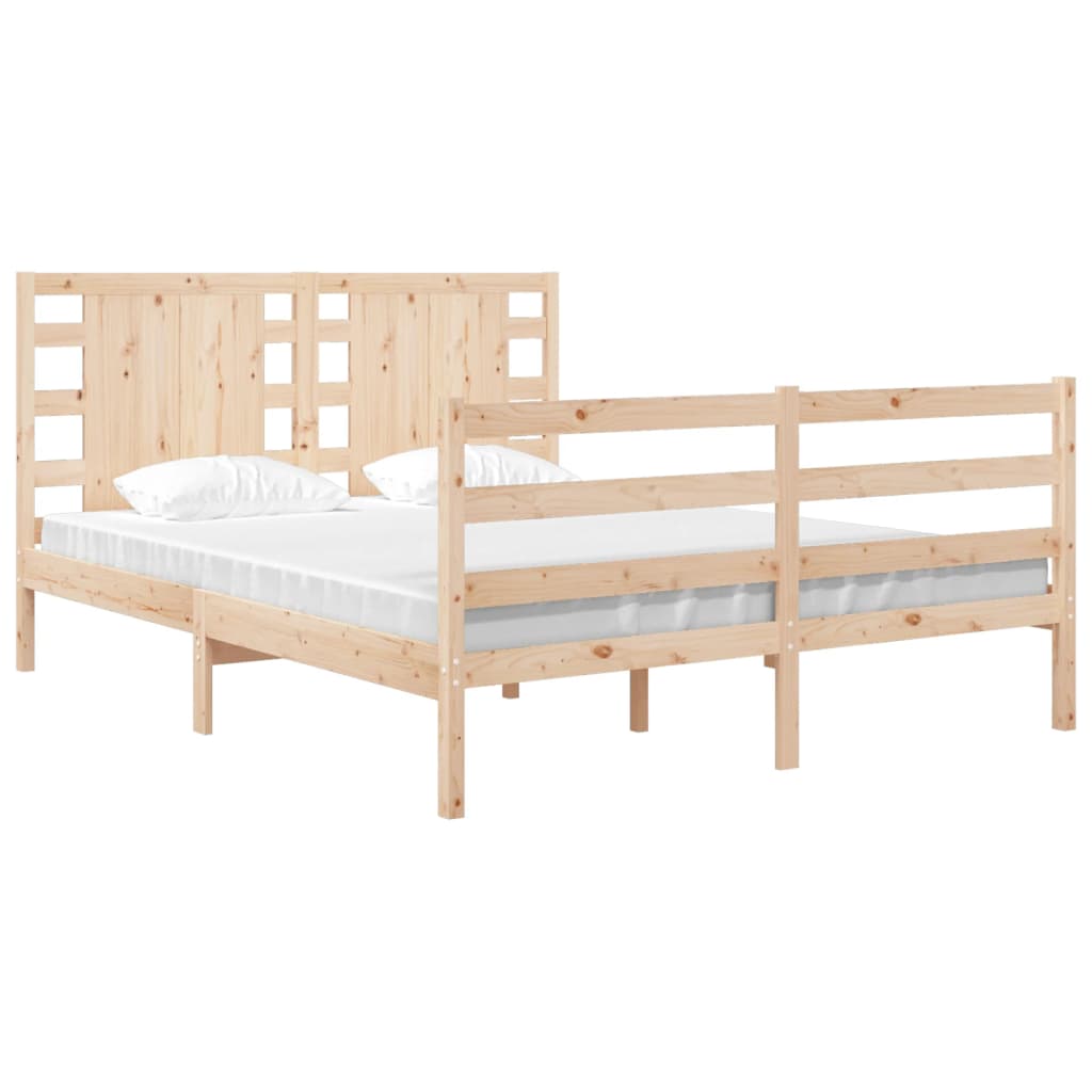 Bed Frame without Mattress 135x190 cm Double Solid Wood Pine