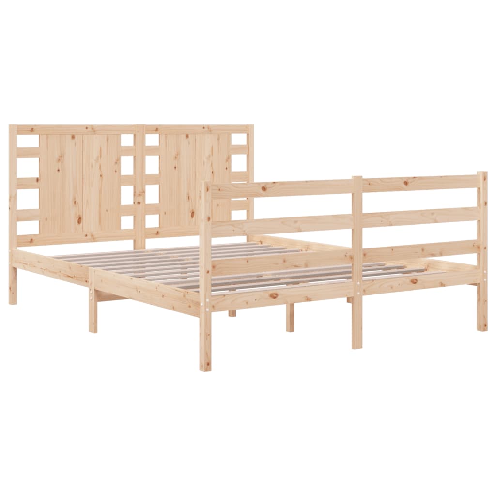 Bed Frame without Mattress 135x190 cm Double Solid Wood Pine