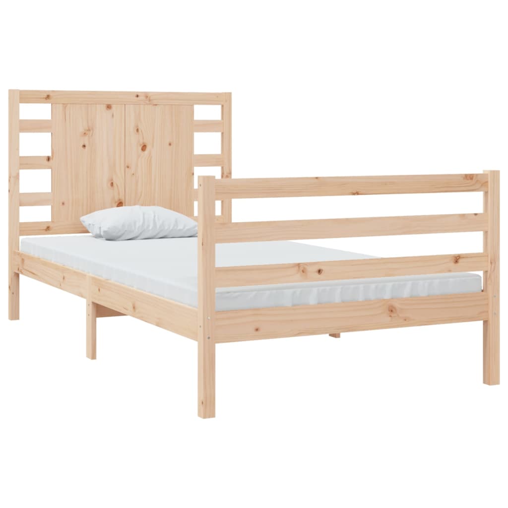 Bed Frame without Mattress 90x200 cm Solid Wood Pine