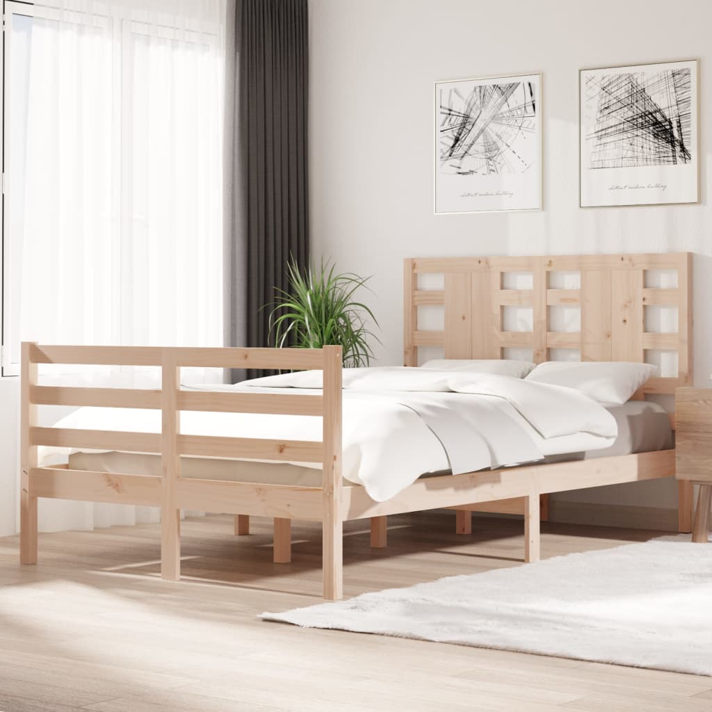 Bed Frame without Mattress 120x200 cm Solid Wood Pine