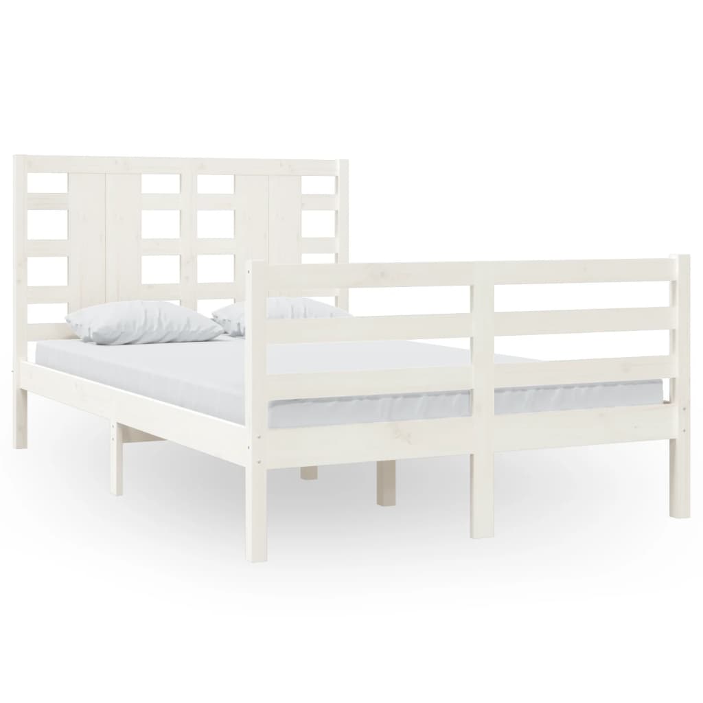 Bed Frame without Mattress White 120x200 cm Solid Wood Pine
