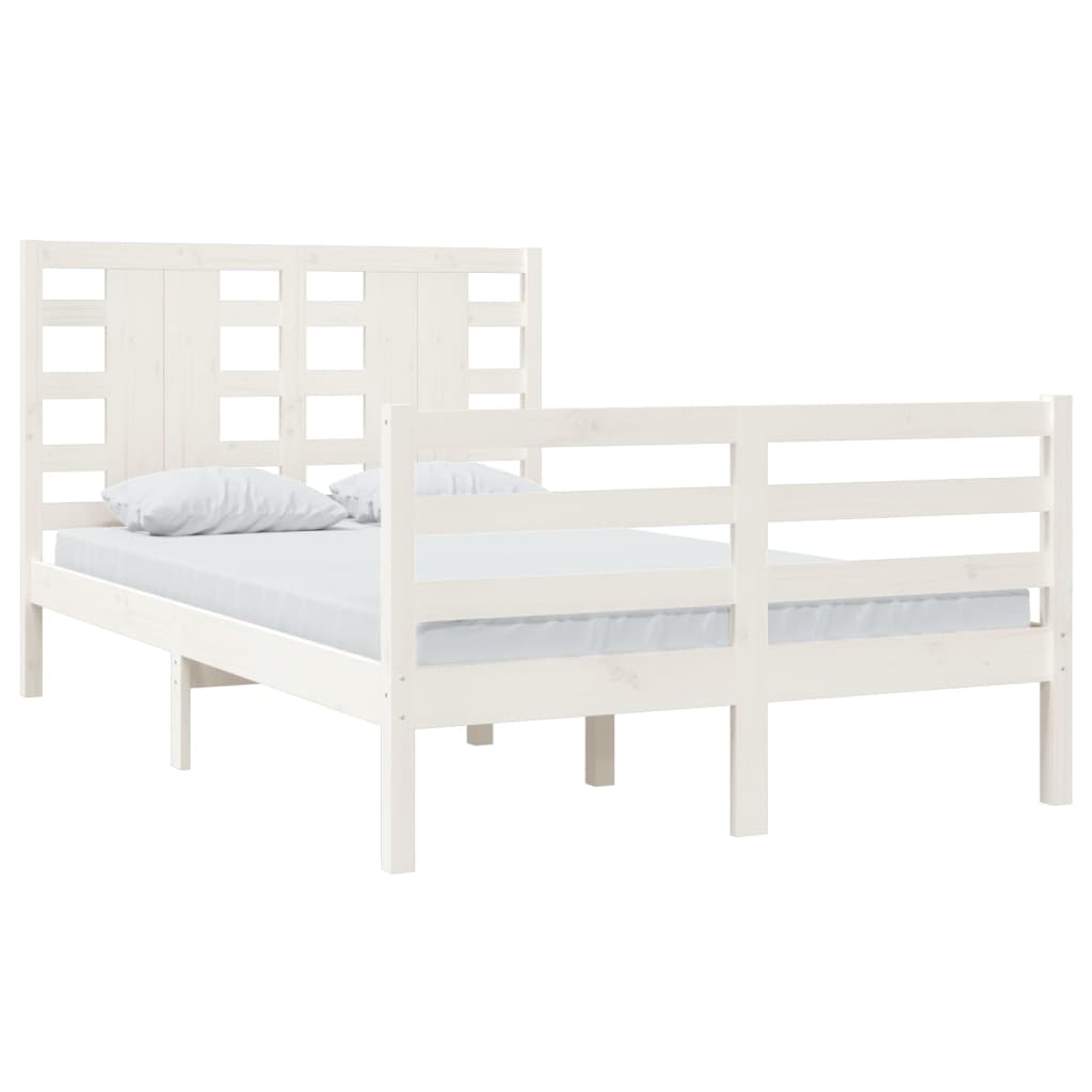 Bed Frame without Mattress White 120x200 cm Solid Wood Pine