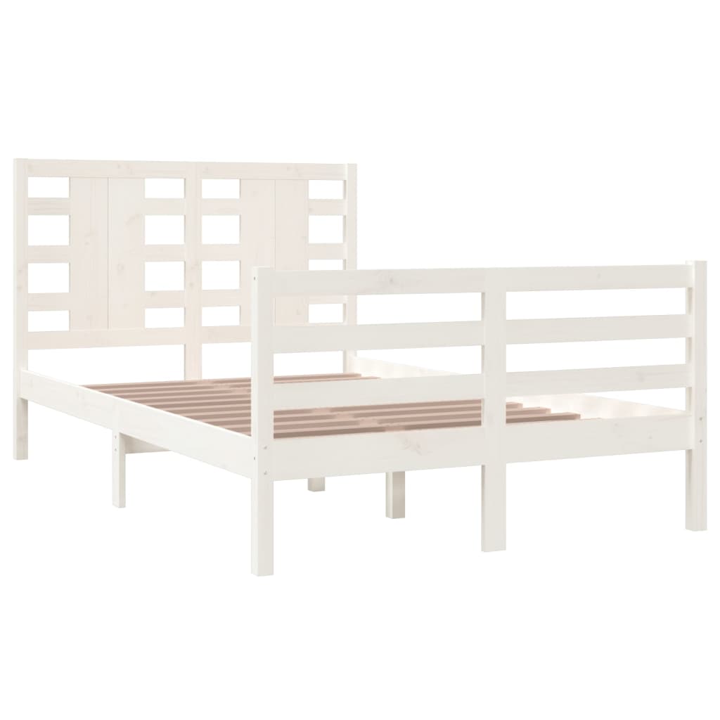 Bed Frame without Mattress White 120x200 cm Solid Wood Pine