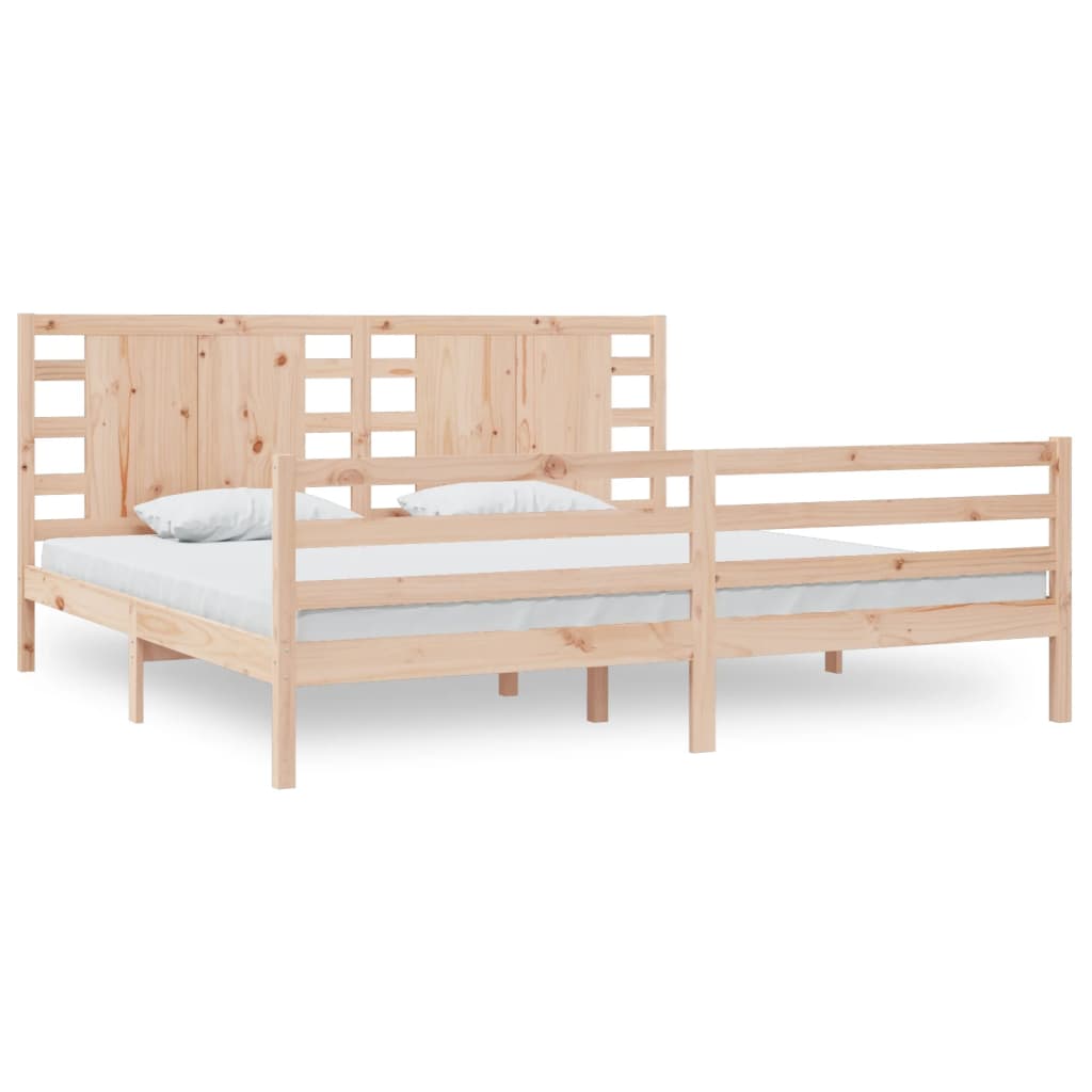Bed Frame without Mattress 200x200 cm Solid Wood Pine