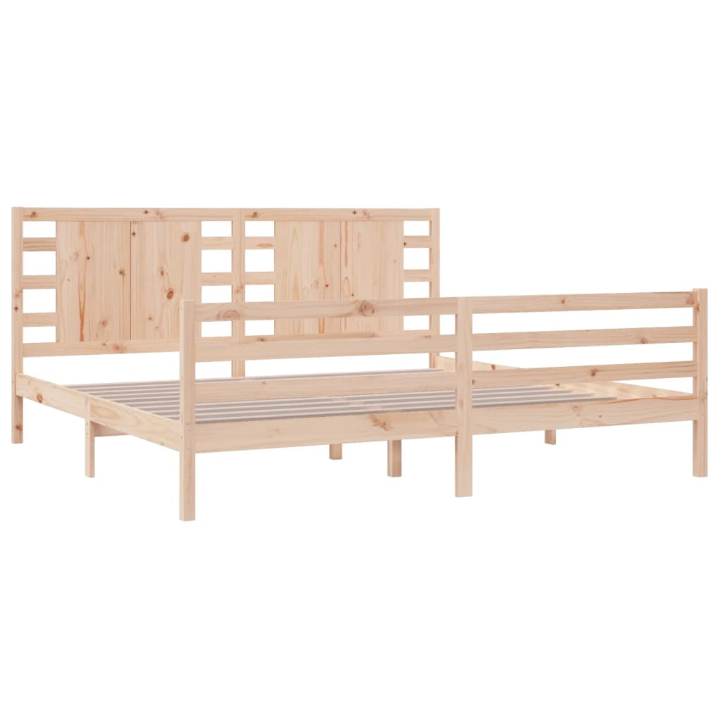 Bed Frame without Mattress 200x200 cm Solid Wood Pine