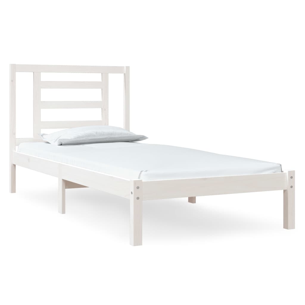 Bed Frame without Mattress White 90x190 cm Single Solid Wood Pine
