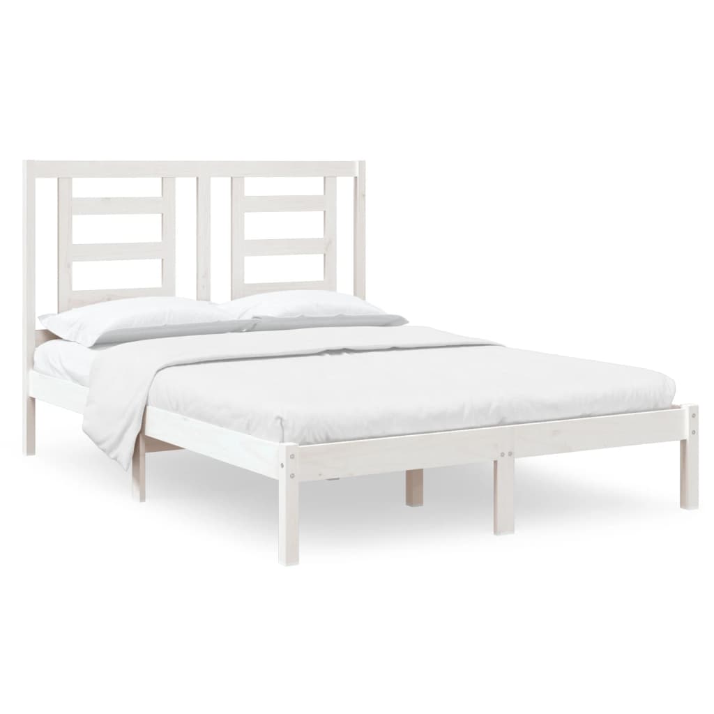 Bed Frame without Mattress White 120x190 cm Small Double Solid Wood