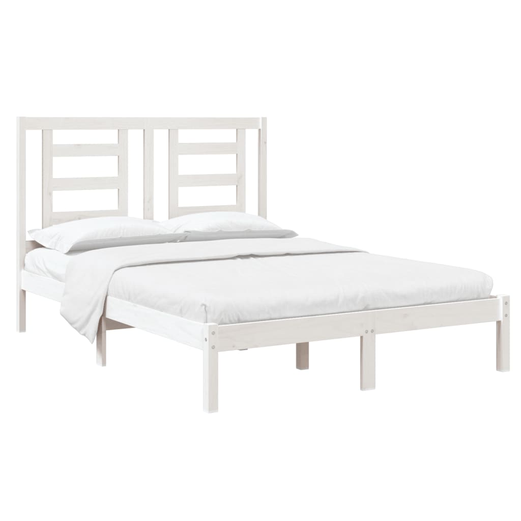 Bed Frame without Mattress White 120x190 cm Small Double Solid Wood