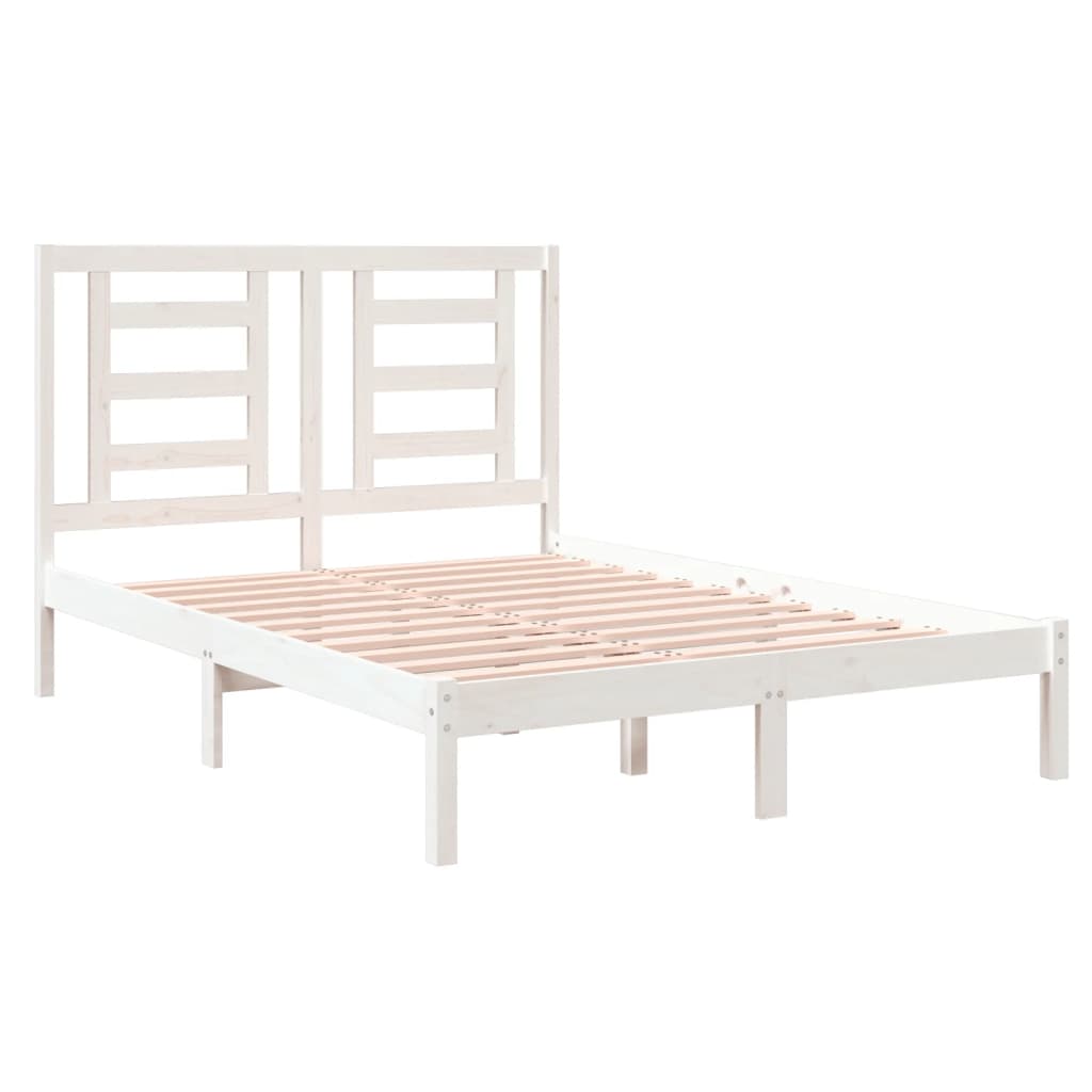 Bed Frame without Mattress White 120x190 cm Small Double Solid Wood