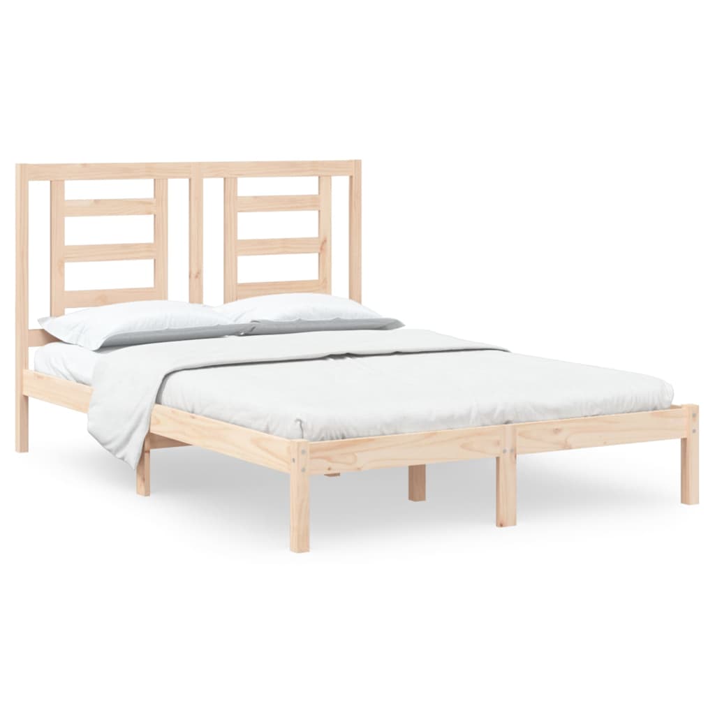 Bed Frame without Mattress 140x190 cm Solid Wood Pine