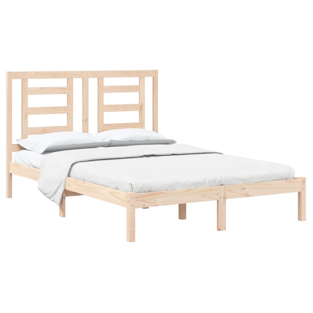 Bed Frame without Mattress 140x190 cm Solid Wood Pine