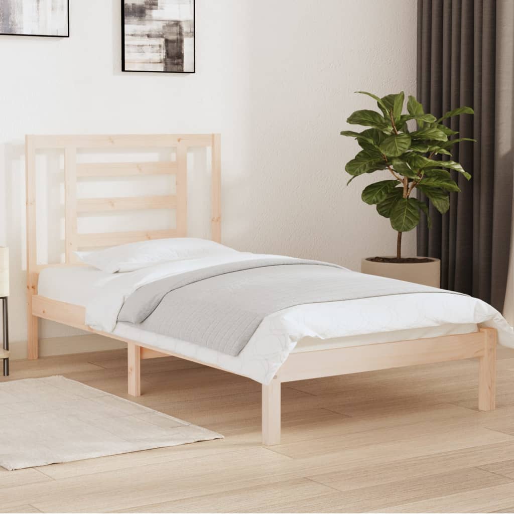 Bed Frame without Mattress 90x200 cm Solid Wood Pine