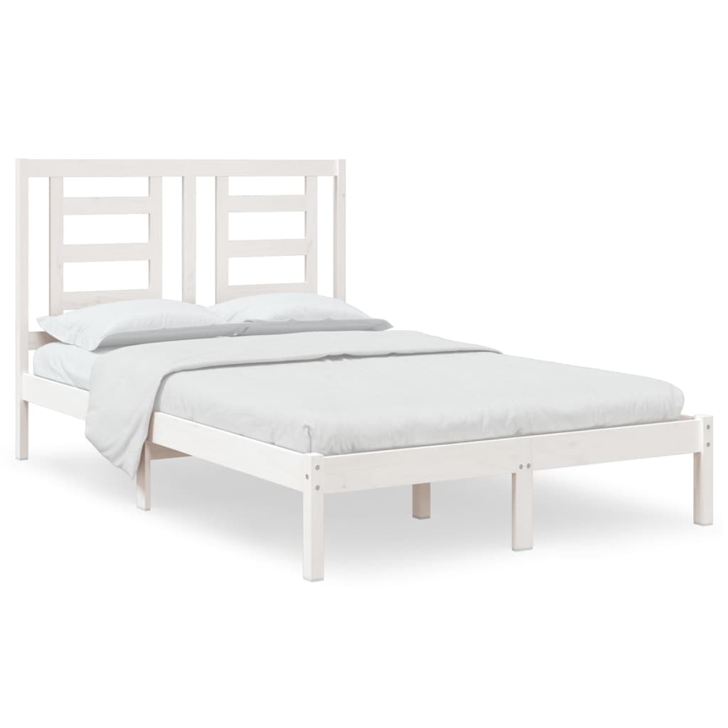 Bed Frame without Mattress White 120x200 cm Solid Wood Pine