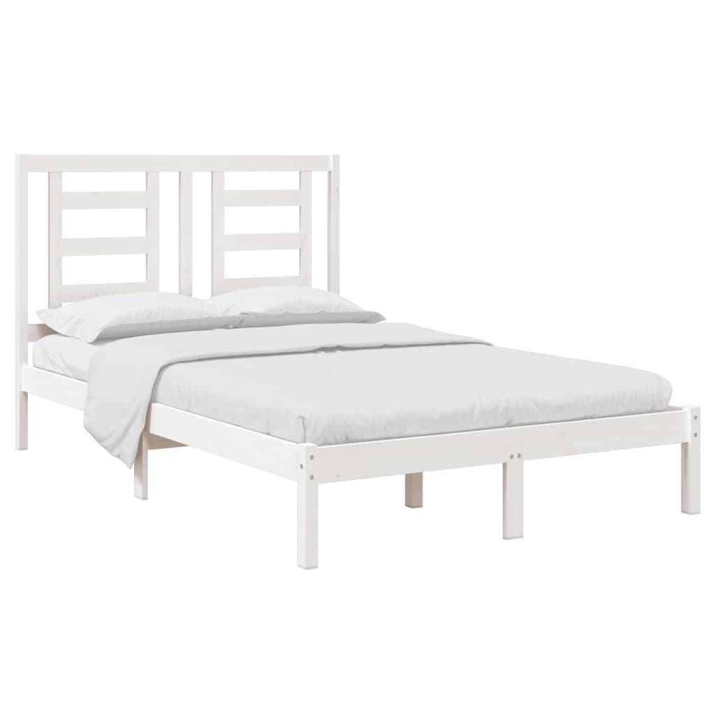 Bed Frame without Mattress White 120x200 cm Solid Wood Pine