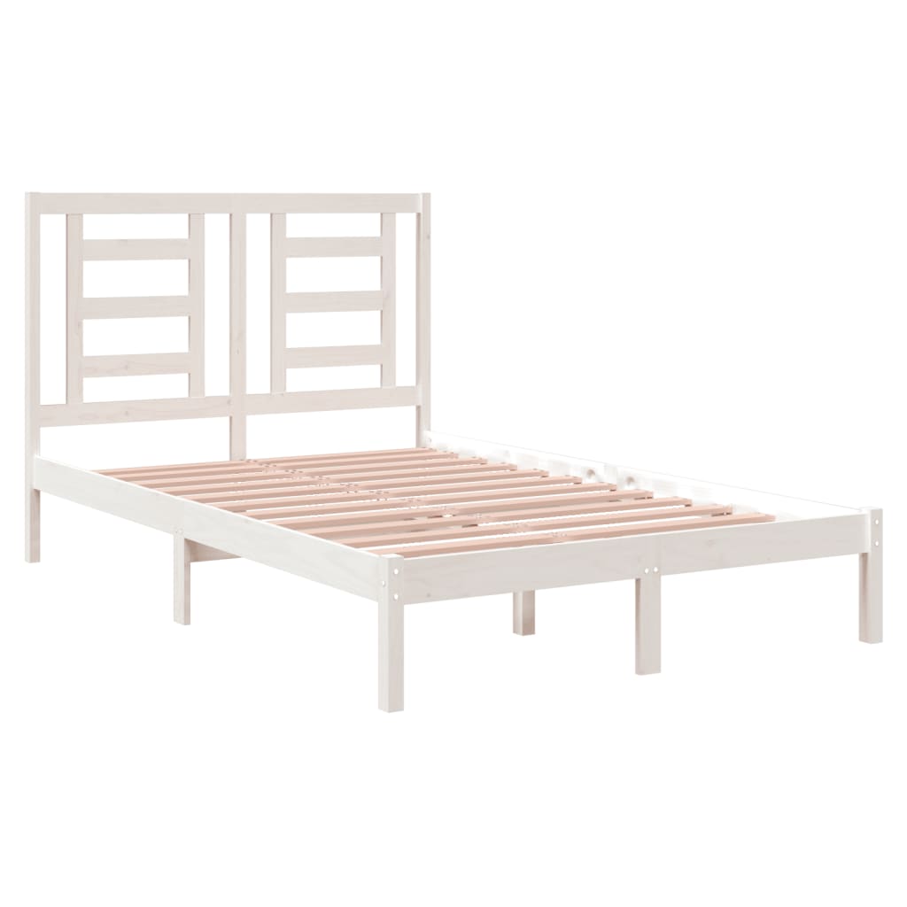 Bed Frame without Mattress White 120x200 cm Solid Wood Pine