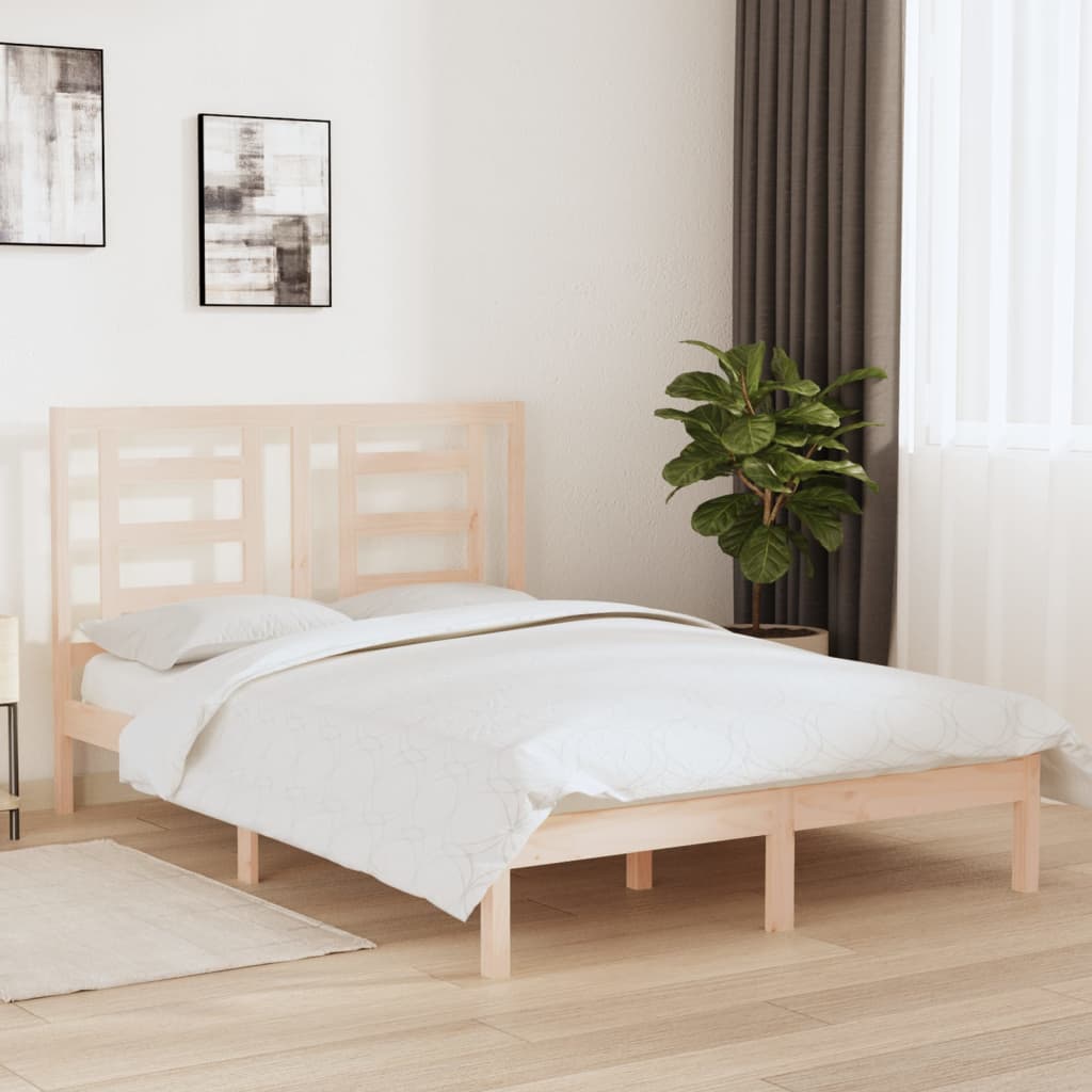 Bed Frame without Mattress 140x200 cm Solid Wood Pine