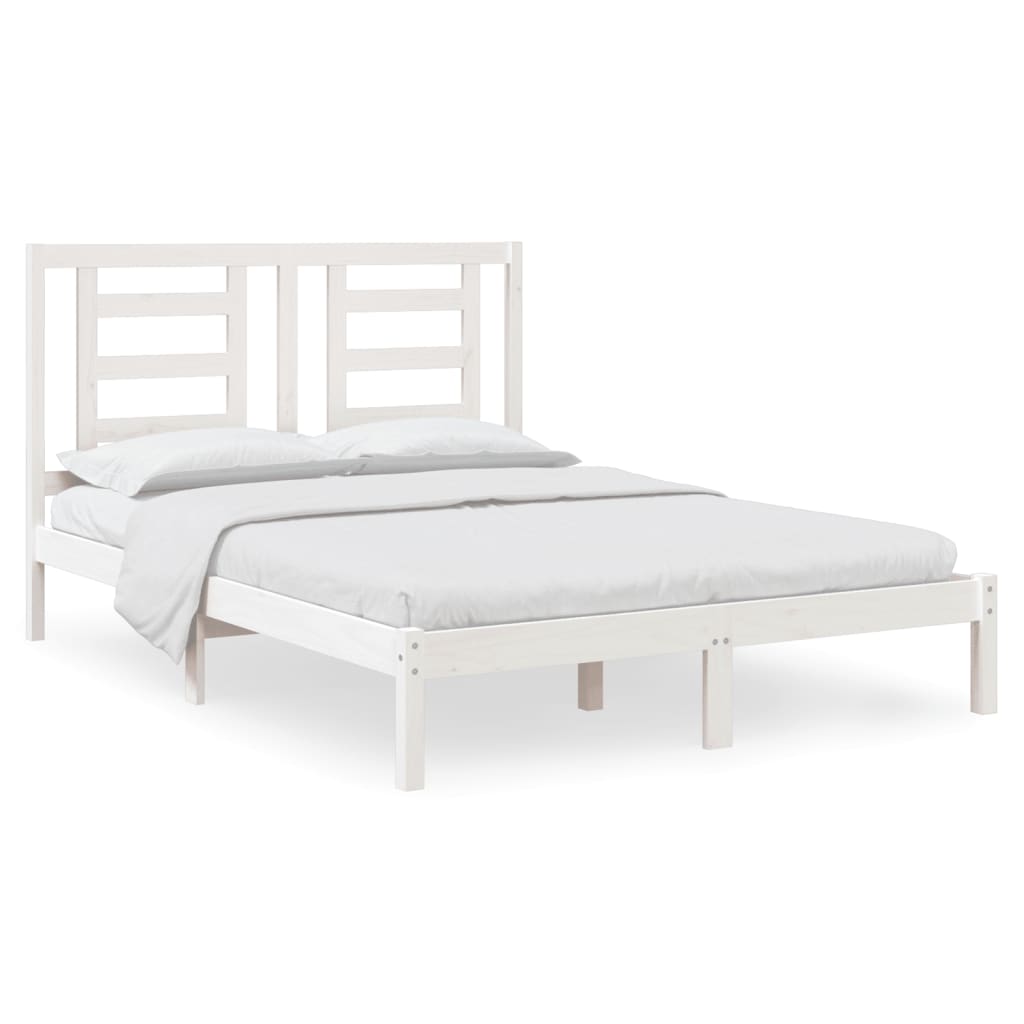 Bed Frame without Mattress White 140x200 cm Solid Wood Pine
