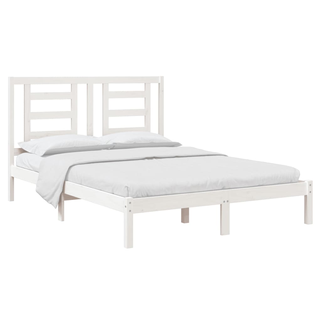Bed Frame without Mattress White 140x200 cm Solid Wood Pine