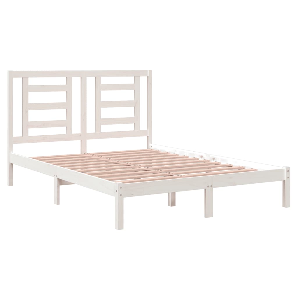 Bed Frame without Mattress White 140x200 cm Solid Wood Pine