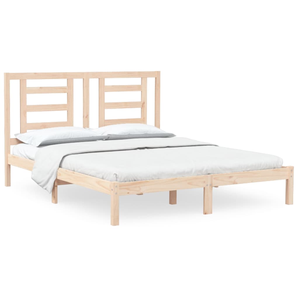 Bed Frame without Mattress 150x200 cm King Size Solid Wood Pine
