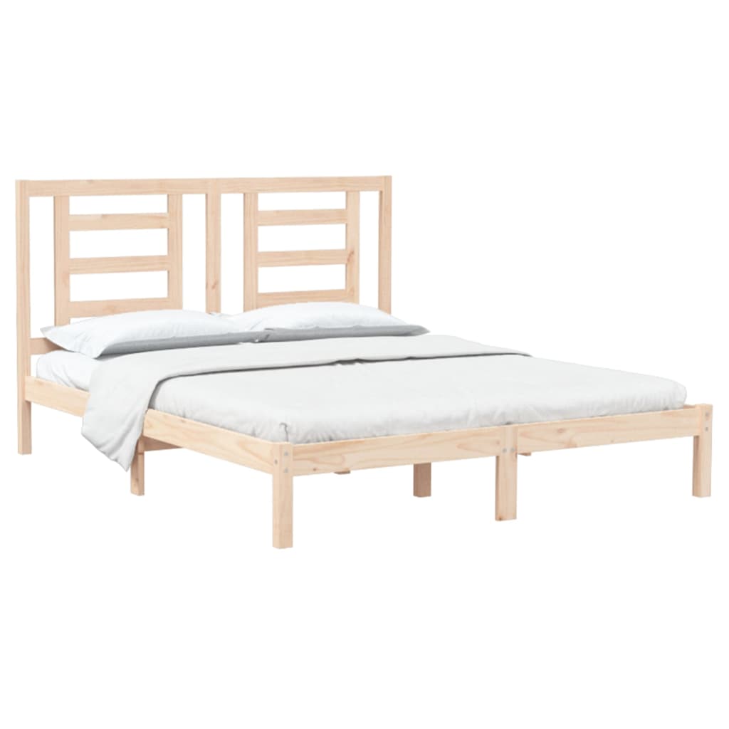 Bed Frame without Mattress 150x200 cm King Size Solid Wood Pine