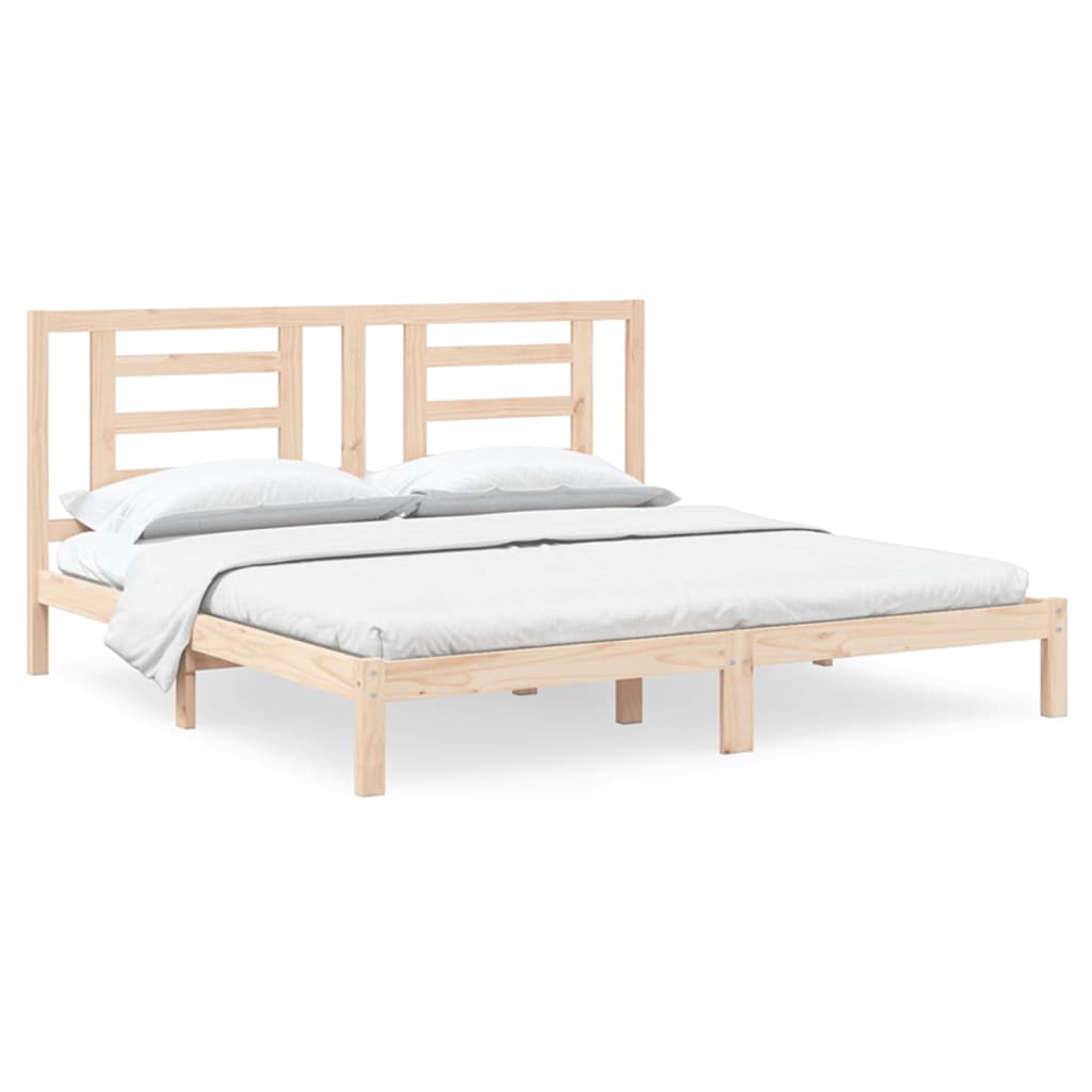 Bed Frame without Mattress 200x200 cm Solid Wood Pine