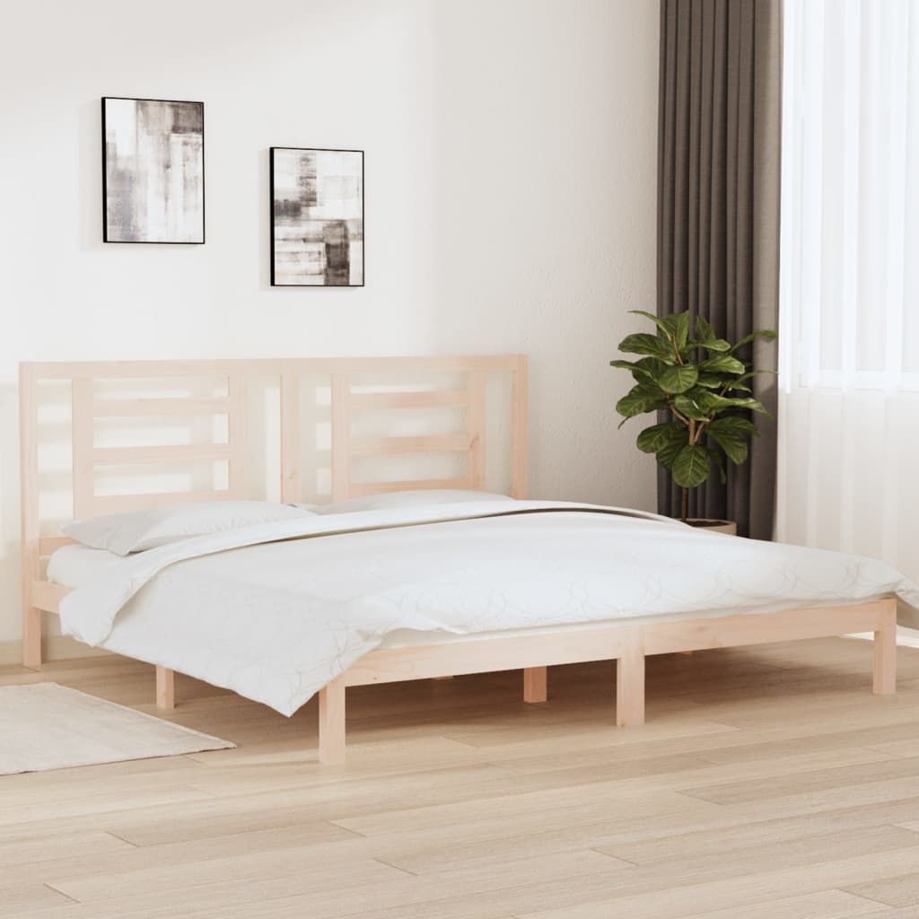 Bed Frame without Mattress 200x200 cm Solid Wood Pine