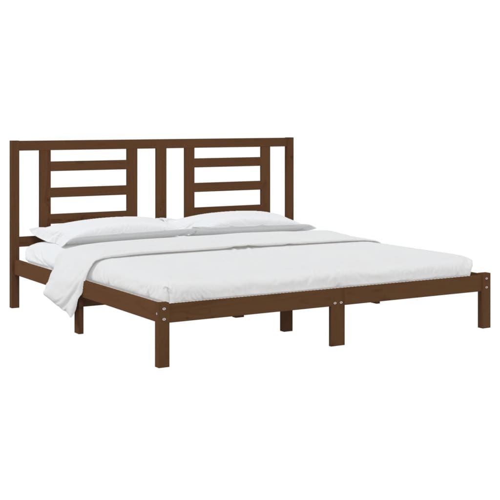 Bed Frame without Mattress Honey Brown 200x200 cm Solid Wood Pine