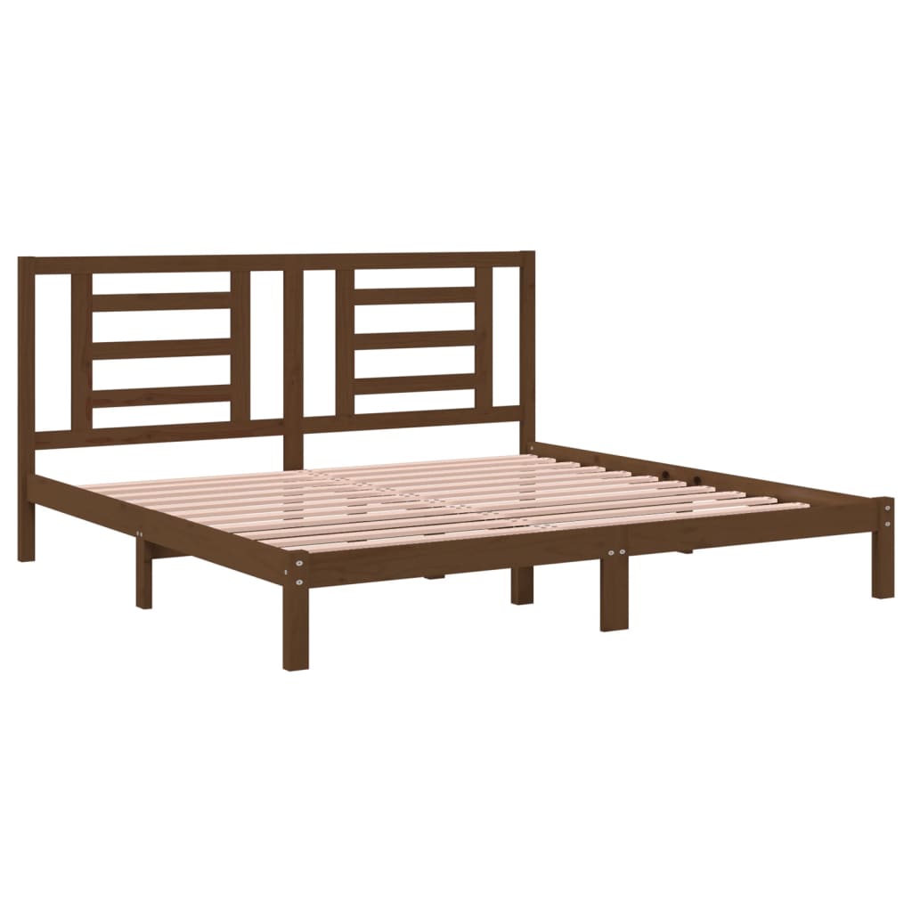 Bed Frame without Mattress Honey Brown 200x200 cm Solid Wood Pine