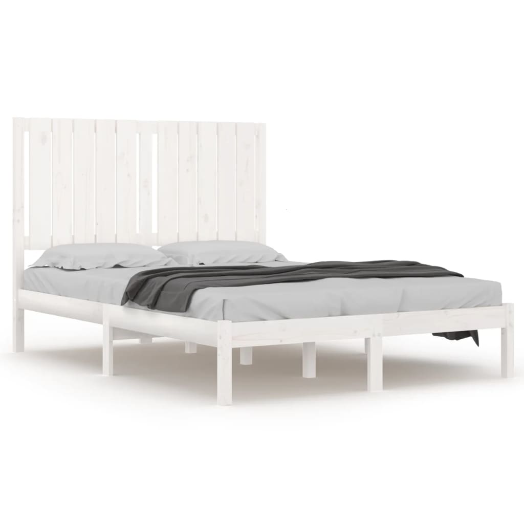 Bed Frame without Mattress White 120x190 cm Small Double Solid Wood