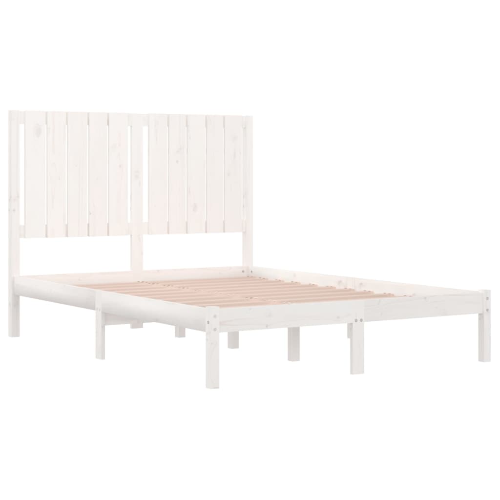 Bed Frame without Mattress White 120x190 cm Small Double Solid Wood