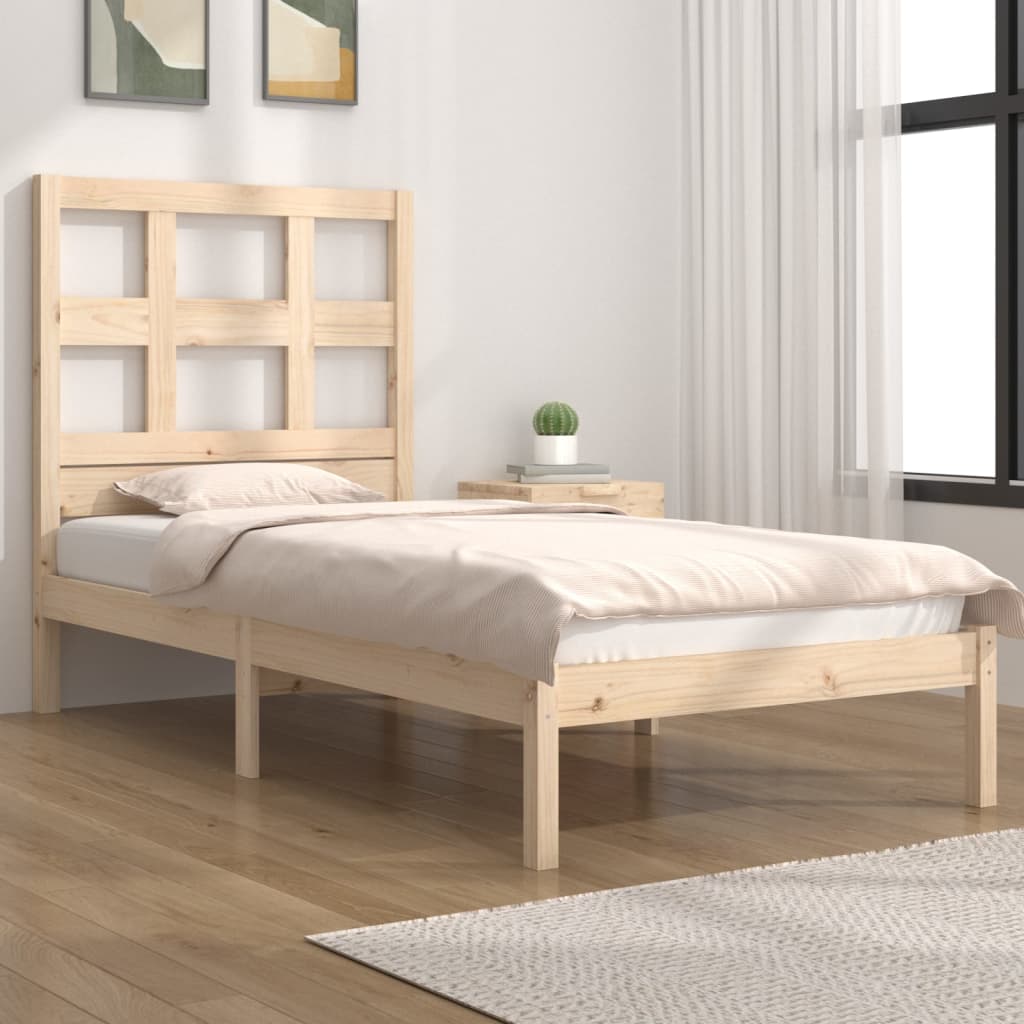 Bed Frame without Mattress 90x200 cm Solid Wood Pine