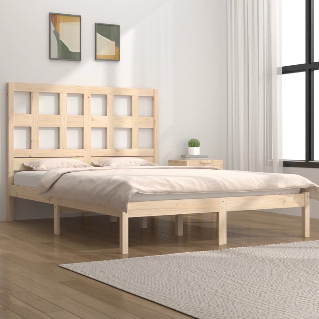 Bed Frame without Mattress 160x200 cm Solid Wood Pine