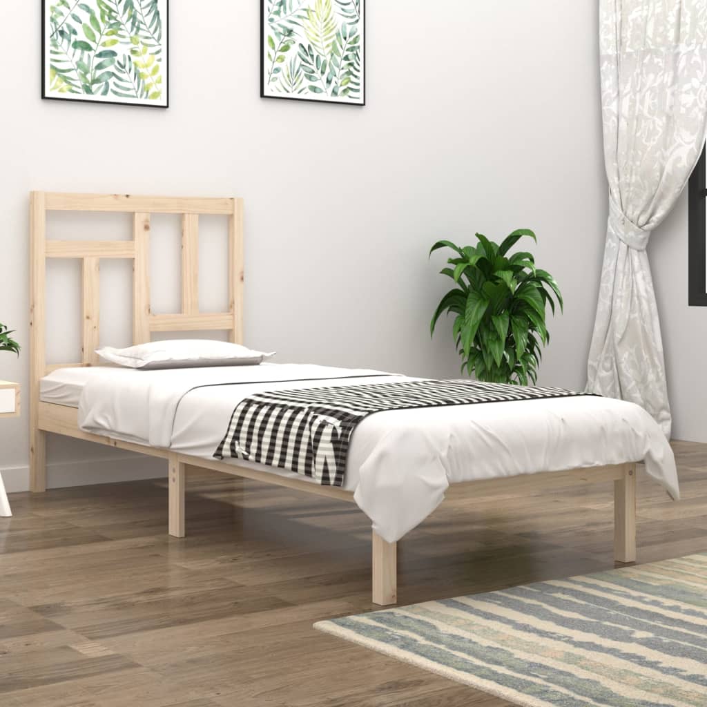 Bed Frame without Mattress 90x190 cm Single Solid Wood Pine