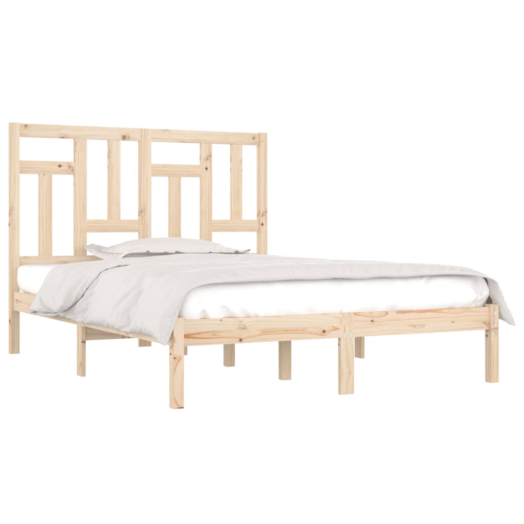 Bed Frame without Mattress 135x190 cm Double Solid Wood