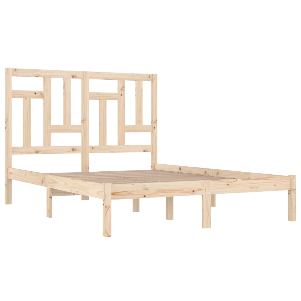Bed Frame without Mattress 135x190 cm Double Solid Wood