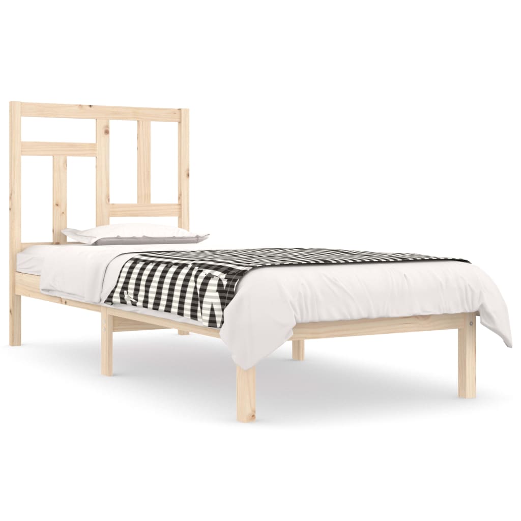 Bed Frame without Mattress 90x200 cm Solid Wood Pine
