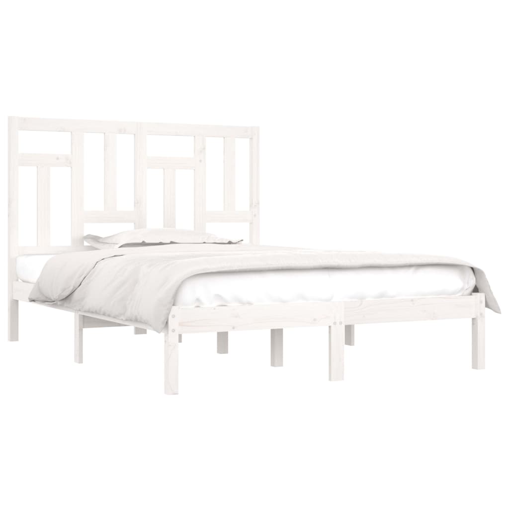 Bed Frame without Mattress White 120x200 cm Solid Wood Pine