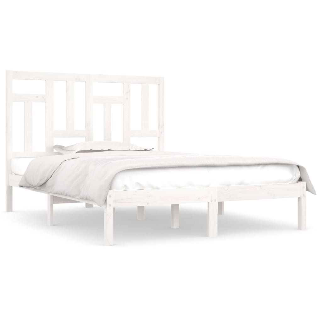 Bed Frame without Mattress White 140x200 cm Solid Wood Pine