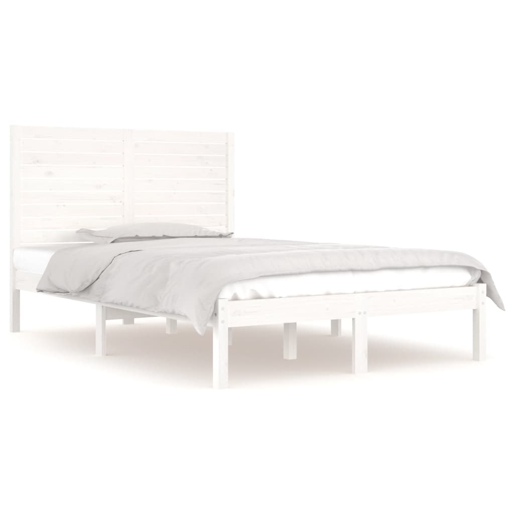 Bed Frame without Mattress White 120x190 cm Small Double Solid Wood